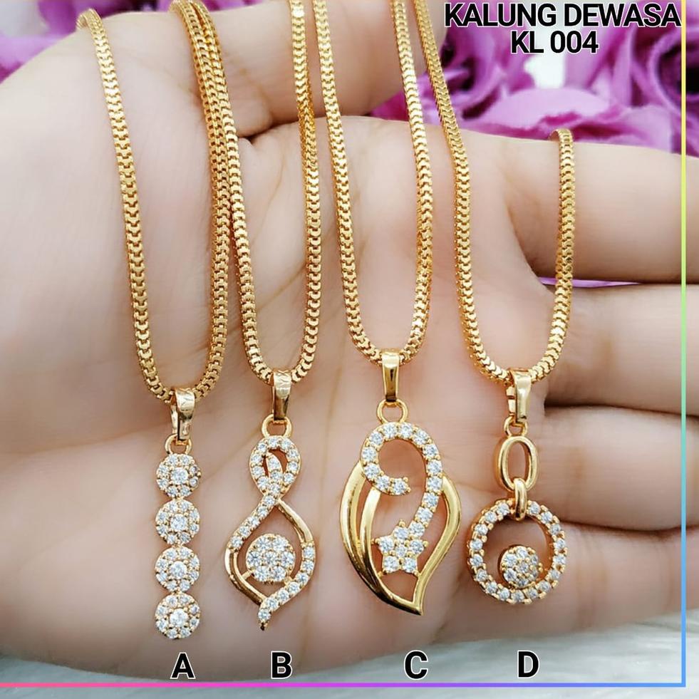 KDN.18Oc22ᴴ • KL 004 - Kalung Satu Set Liontin Daun Wanita Dewasa Kalung Milano Mata Zircon Perhiasa