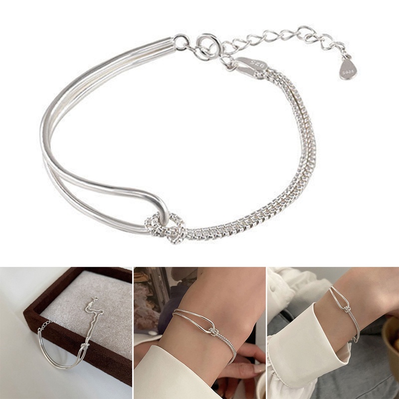 Fancyqube Gelang Rantai Handmade Desain Geometris Gaya Minimalis Untuk Hadiah