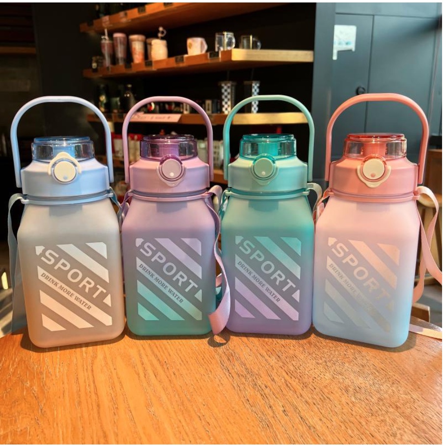 Botol Minum 1300 ml / 1.3 Liter Botol Besar Botol Jumbo Korea VIRAL Botol Lucu / Botol Gradasi