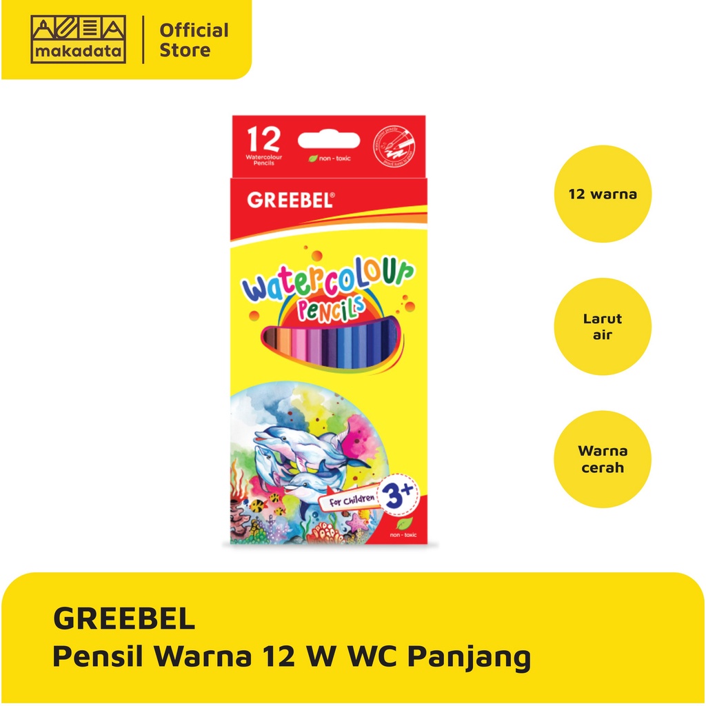 

PENSIL WARNA / COLOR PENCIL GREEBEL 12 WARNA WATERCOLOUR PANJANG MURAH