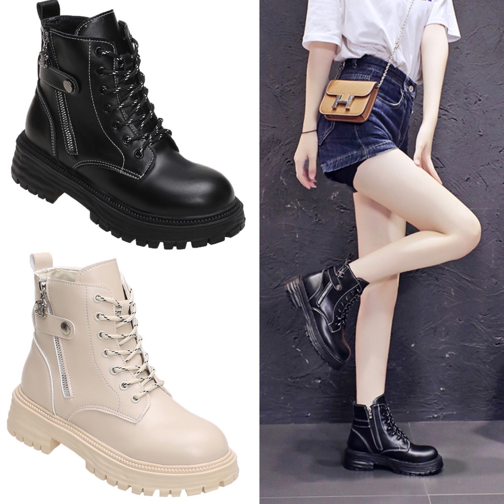 AVANCEID 1894 Sepatu Sneakers Boots Wanita Docmart Hitam Import