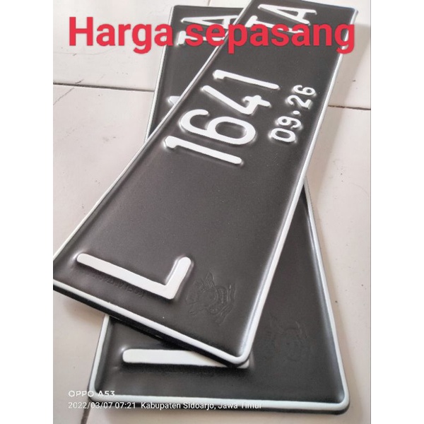 Plat nomor mobil standart 2 pcs (SEPASANG) Logo korlantas polri