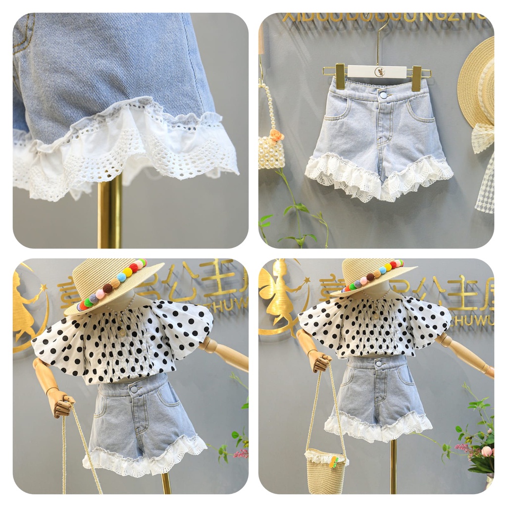 COD 1-7 Tahun Setelan Anak Perempuan Korea style Super Kece (BAJU+CELANA)
