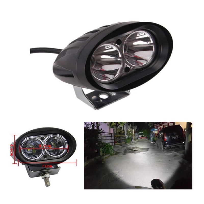 Lampu Tembak LED OWL Cree Bulat 2 Mata 20 Watt universal semua motor