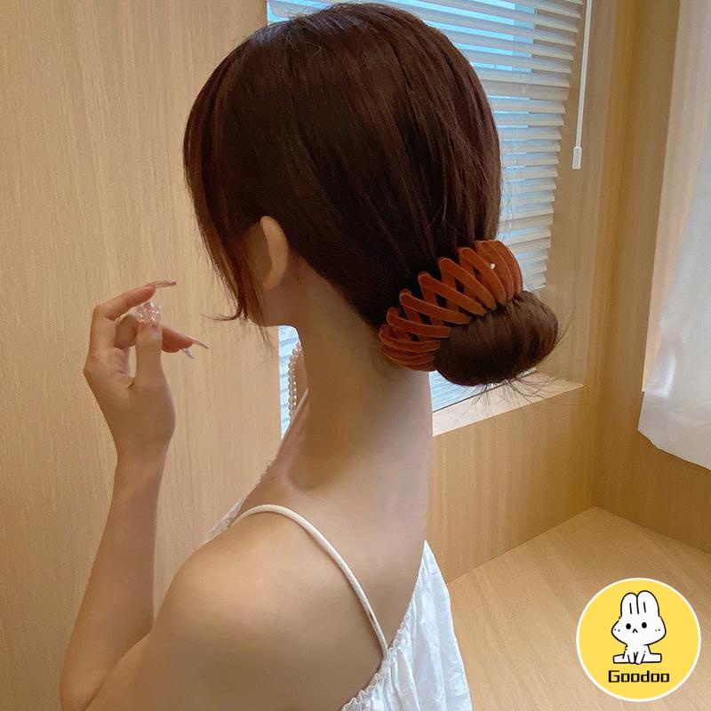 Korea Baru Beludru Bulang Terikat Tinggi Ekor Kuda Artefak Tetap Jepit Rambut Curling Iron Wanita-S -Doo