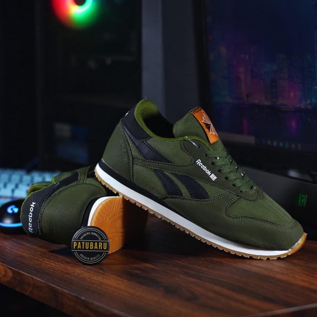 Sepatu Pria Reebok Classics Army List Hitam Premium Import Vietnam Grade Original