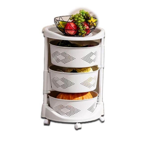 Promo Cadillac Laus Troli Plastik Rak Dapur serbaguna Rangka Besi CDLC0009 - 3 SUSUN Limited