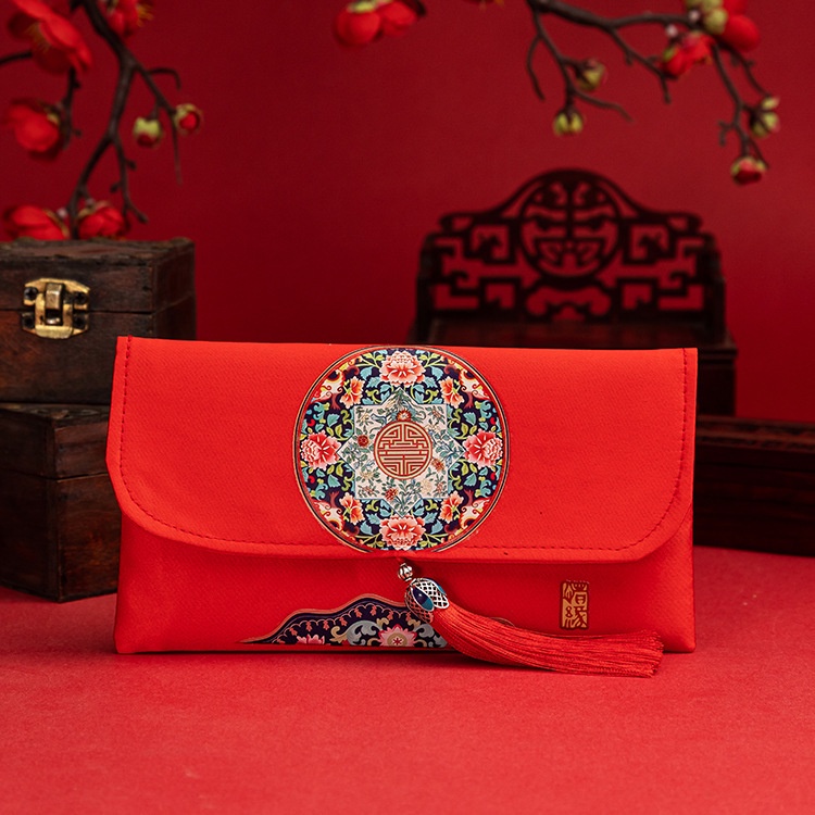 Amplop Angpao Merah Bahan Silk Satin Untuk Festival Musim Semi / Pernikahan