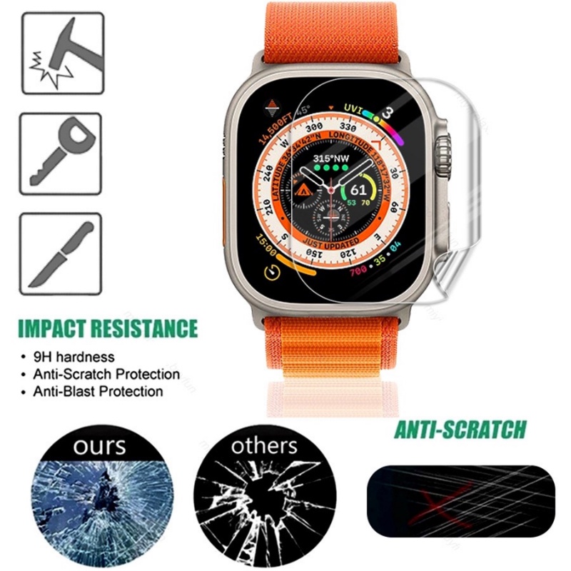 Pelindung Layar 9D Curved HD Bening Anti Gores Untuk Apple Watch