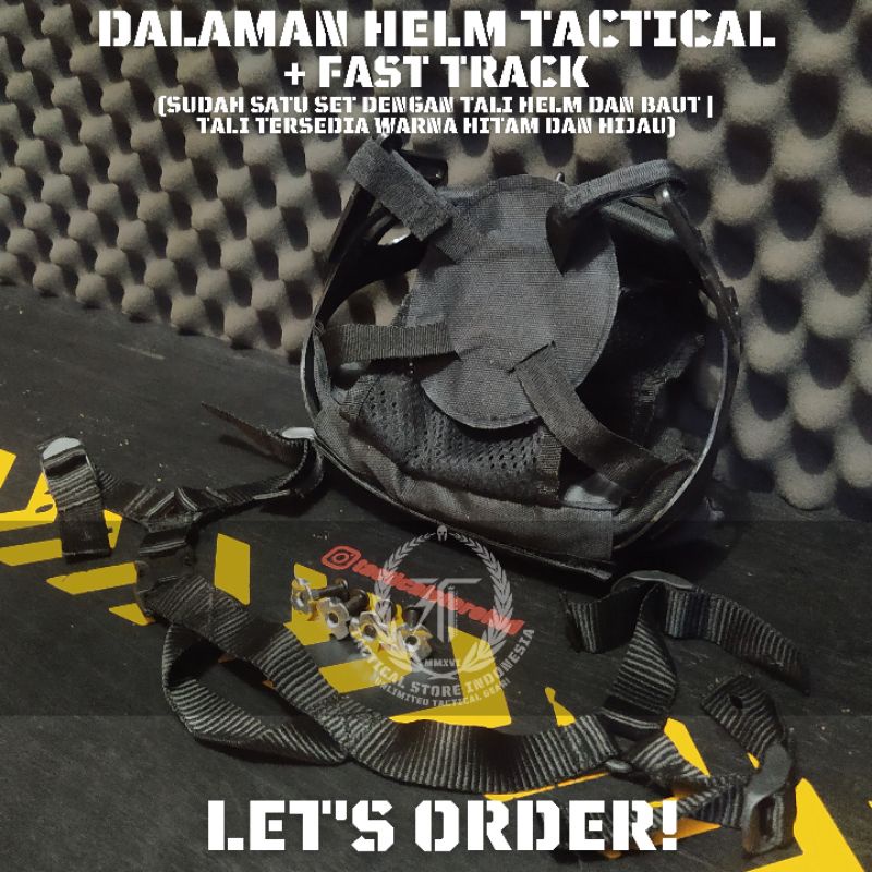 Dalaman Helm Inner Helm Tactical Fasttrack Helm Tactical V2 + Tali Helm Tactical TNI dan Baut