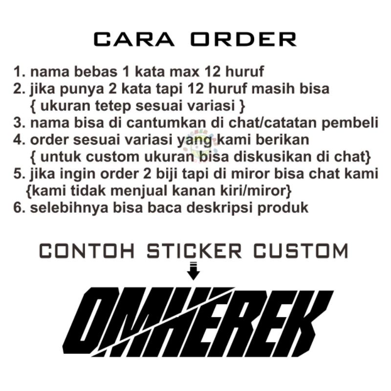 Stiker custom nama buat motor dan helm kastemsticker suka suka