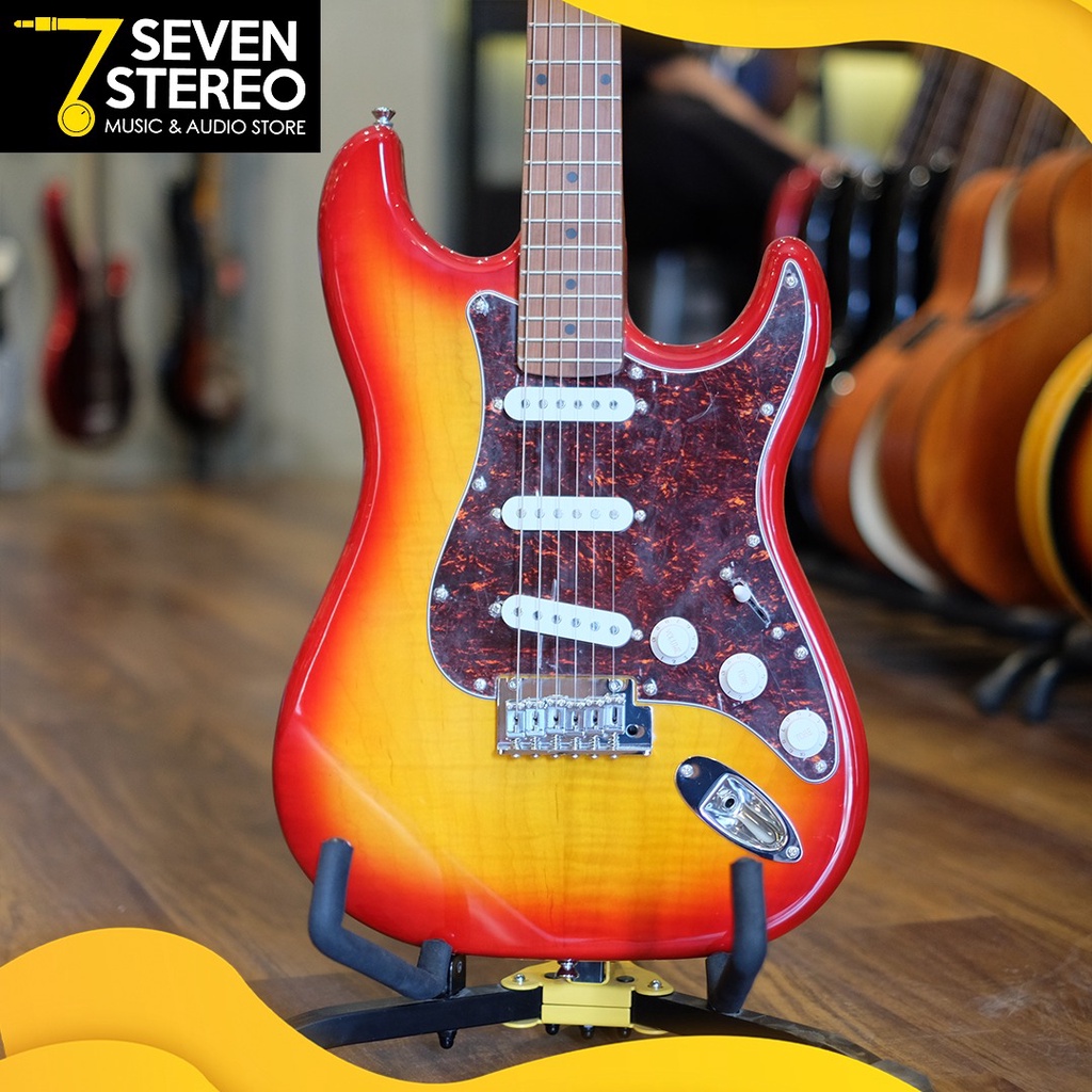 Delta electric DS502 TS Trans Sunburst Stratocaster Roasted Maple Neck Guitar gitar elektrik