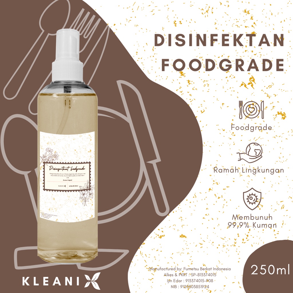 KLEANIX - Disinfectant Antiseptic Food Grade Kemasan 250ml Spray