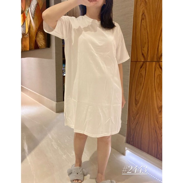 (COD) OH Fashion Basic Hyeri Midi Dress Wanita Lengan Pendek #2443-00