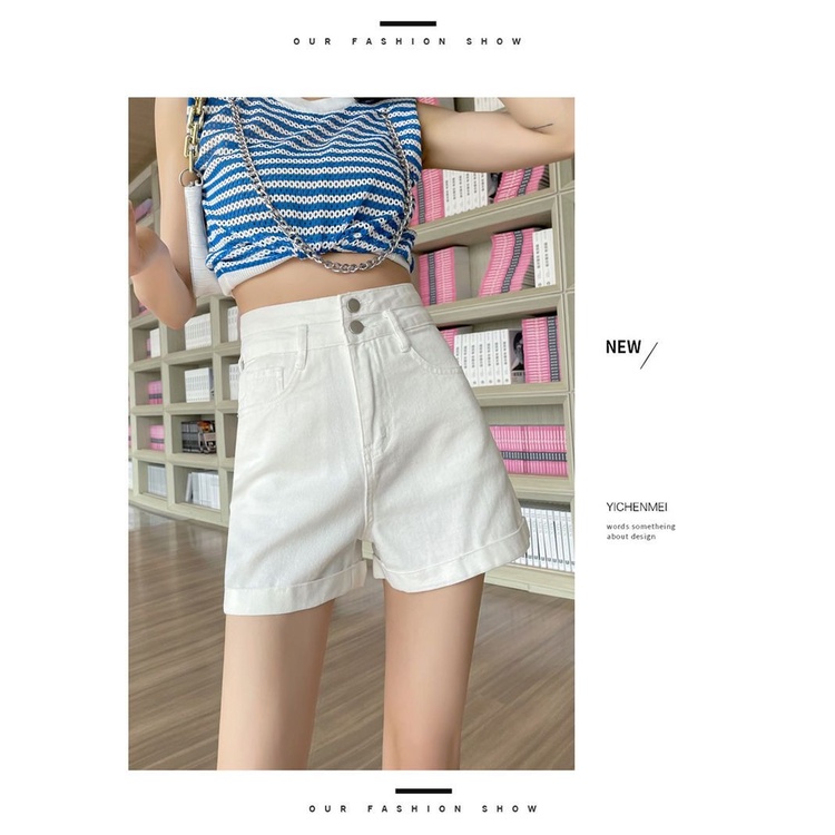 Celana pendek jeans wanita jumbo jeans stretch kulot jins cewek hotpants highwaist kekinian korean style ootd