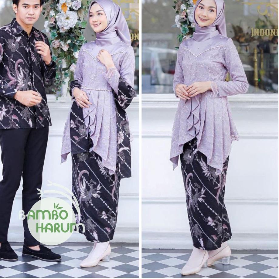Murah Baju Couple Batik Kebaya Brokat , Batik Kebaya Lamaran Tunangan Baju Batik Wisuda, Simple Brid