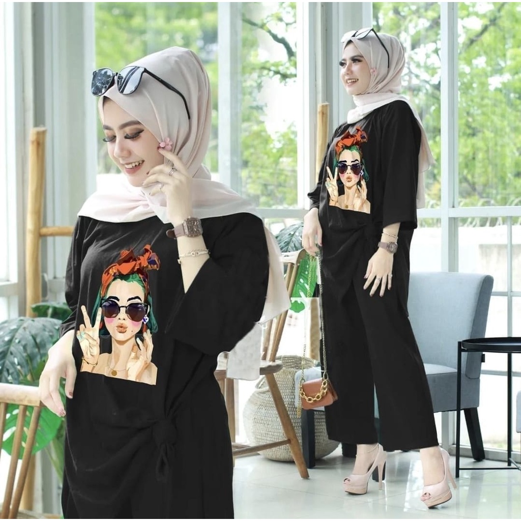 SET FREYA FASHION PAKAIAN WANITA SETELAN ATASAN DAN CELANA KR