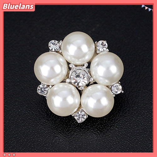 Bluelans Fashion Rhinestone Flower Brooch Pin Imitation Pearl Wedding Jewelry Accessory