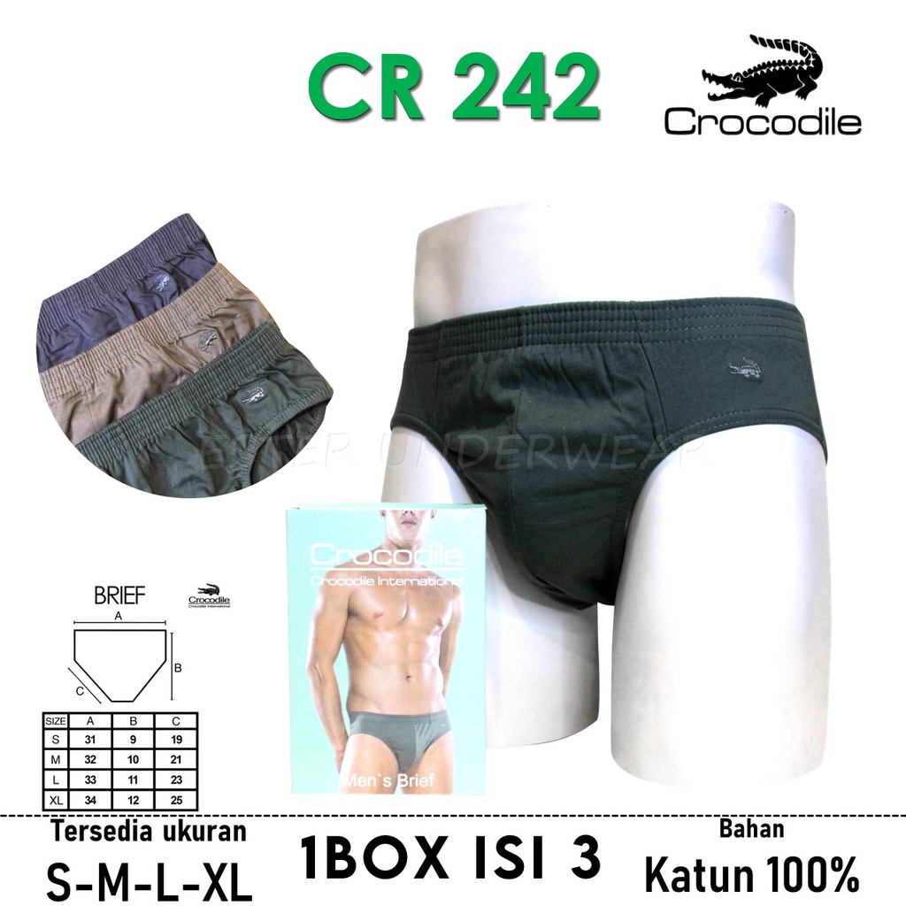 Celana Dalam Pria CROCODILE CR 242 ISI-3 PCS