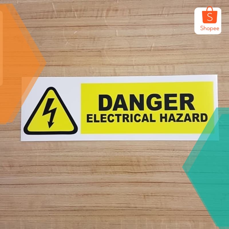 

Terlaris RAMBU DANGER ELECTRICAL HAZARD 30X10CM STICKER K3 30X10 CM LABEL Elegan