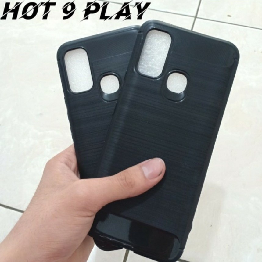 CASE SLIM FIT CARBON IPAKY INFINIX HOT 9 PLAY SOFTCASE - GA