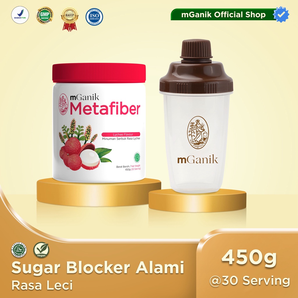 mGanik Metafiber Lychee / Leci | Suplemen Meta Fiber Diabetesi Kolesterol Cegah Lonjakan Gula Darah Sugar Blocker / Original BPOM Halal