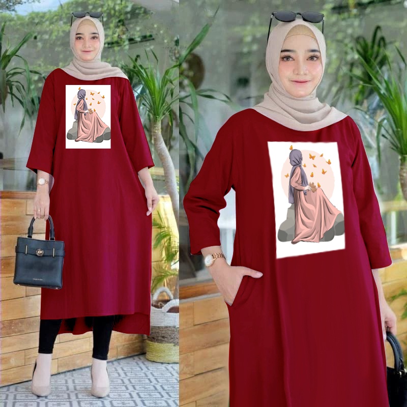 FF LONG TUNIK HIJAB COLABORATION TUNIK WANITA TERBARU LT 4