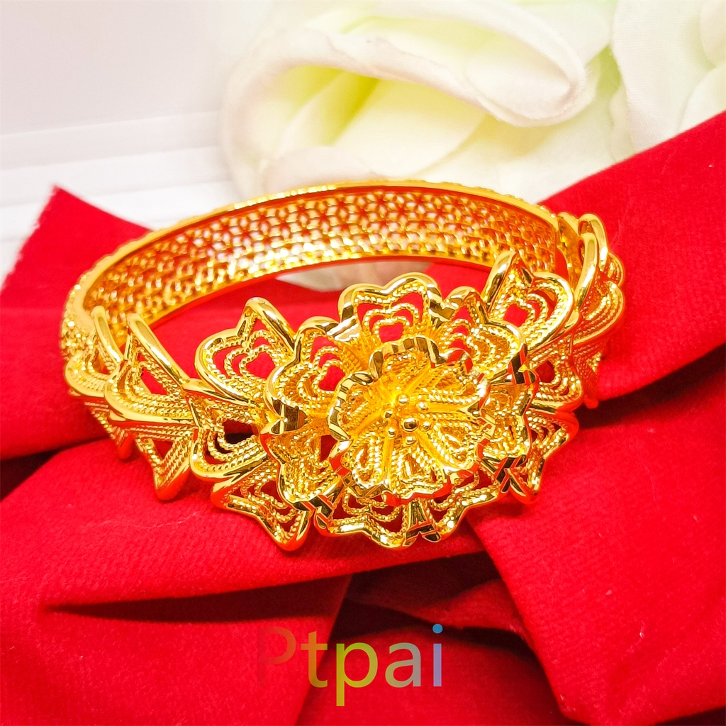 Gelang tangan Keroncong terbaru fashion perhiasan lapis Emas 24k xuping