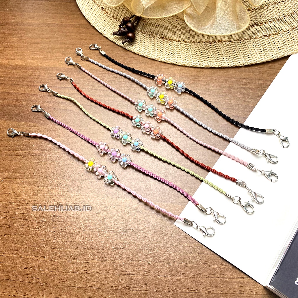 Konektor Masker Hijab Tali Simple/ Konektor Masker Tali Elastis/ Konektor Masker Tali Boba Curly Ela