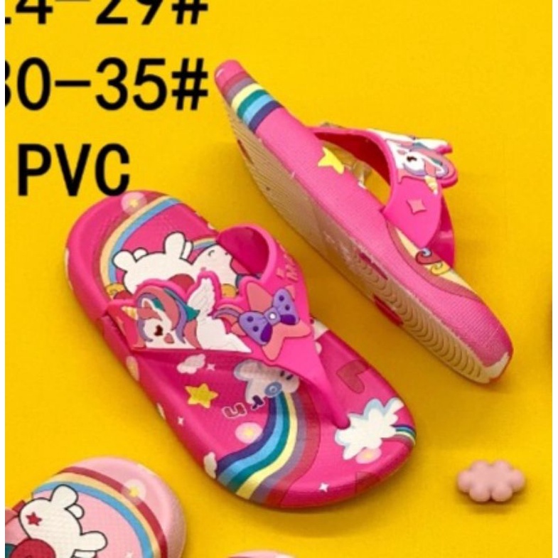 Sandal jepit jelly anak cewek import sandal anak perempuan terbaru motif unicorn