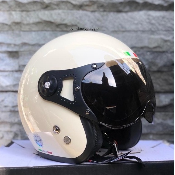 Jual Helm Retro Bogo Vespa Italy Visor | Shopee Indonesia