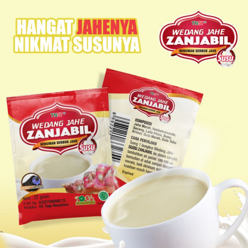 

Wedang Jahe Zanjabil Jahe Merah Susu Toga Nusantara - 10 Sachet