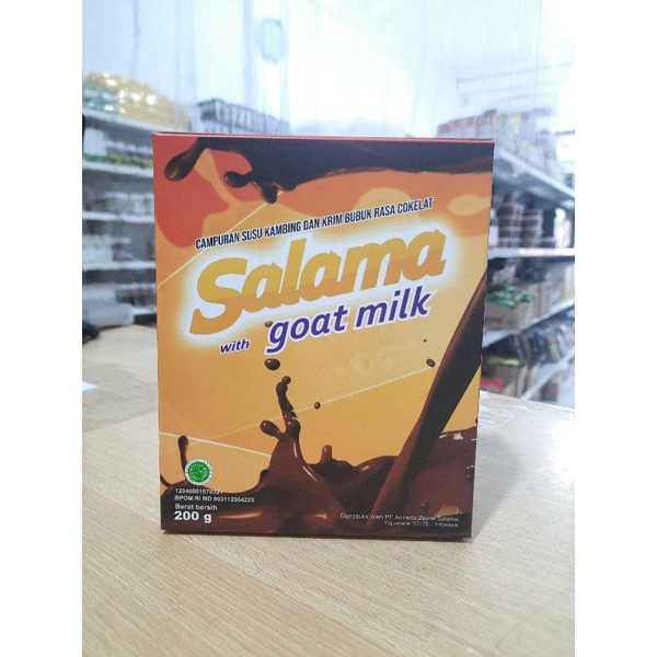 

Susu Kambing Ettawa Bubuk Salama goat milk 200gr BPOM Rasa : Coklat