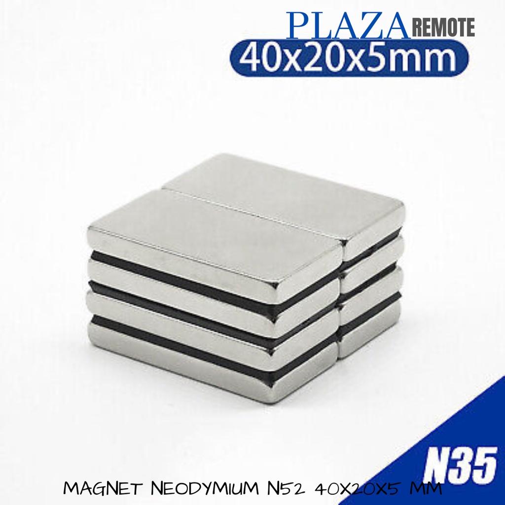 STRONG MAGNET NEODYMIUM KOTAK N52 NdFeB SQUARE 40x20x5 MM