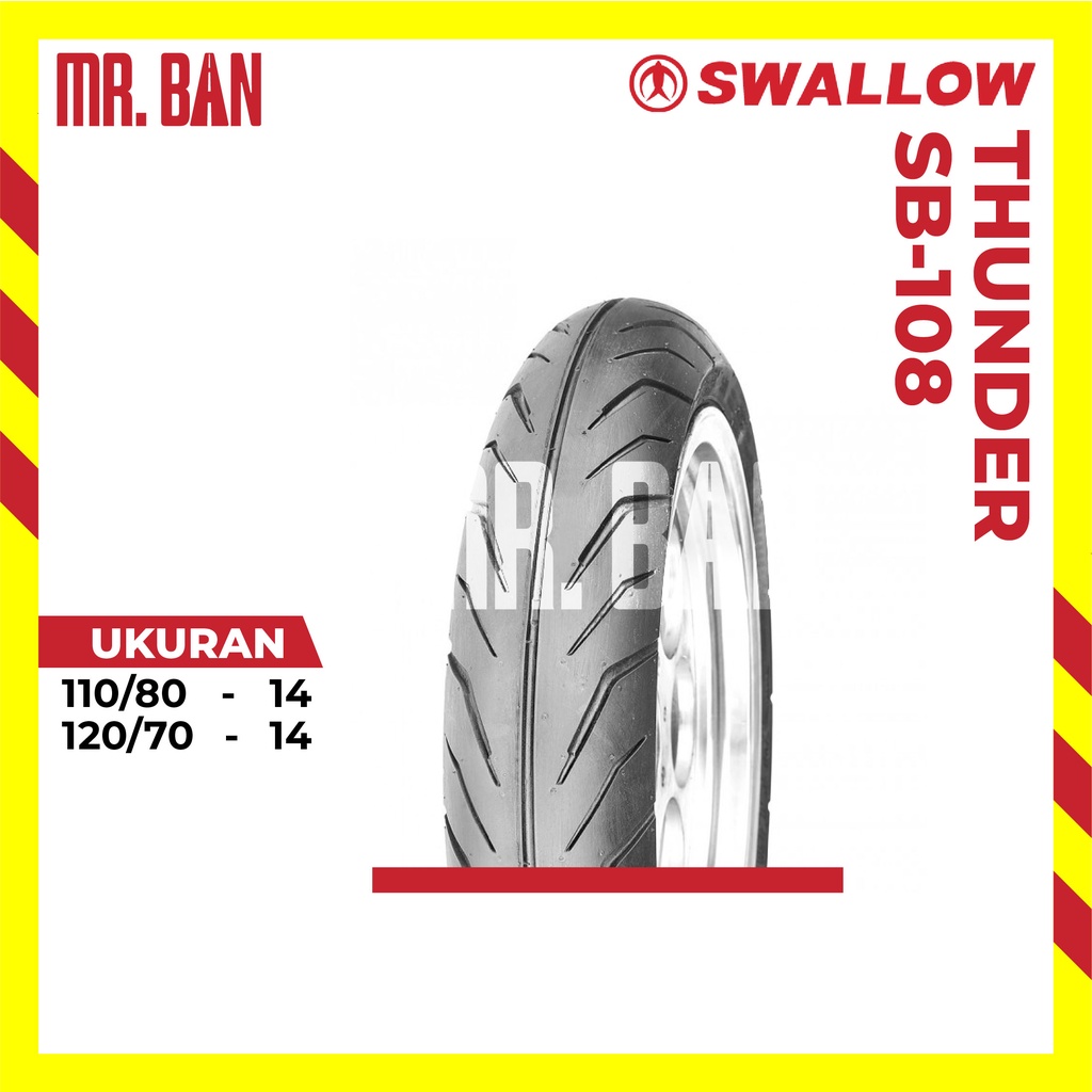 BAN MOTOR BIG MATIC RING 14 SWALLOW THUNDER SB-108 TUBLES 110/80 120/70 TL | AEROX | PCX | ADV | VARIO