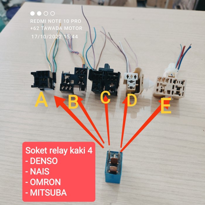 SOKET RUMAH RELAY KAKI 4 DENSO NAIS OMRON MITSUBA ORIGINAL