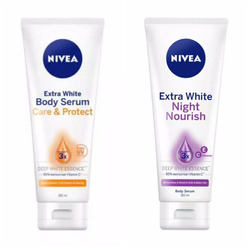 NIVEA EXTRA WHITE INSTANT GLOW BODY SERUM 180 ML / ORIGINAL 100% / NIVEA CARE & PROTECT 180ML