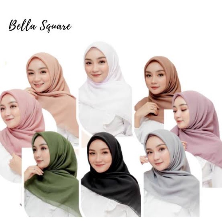 HARGA TERMURAH JILBAB BELLA SQUARE SEGI EMPAT / HIJAB BELLA SQUARE TERBARU WARNA TERLENGKAP