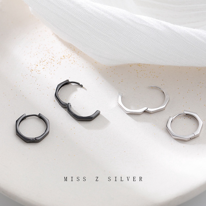 Anting Hoop Bentuk Lingkaran Mini Minimalis Bahan Sterling Silver 925 Gaya Korea