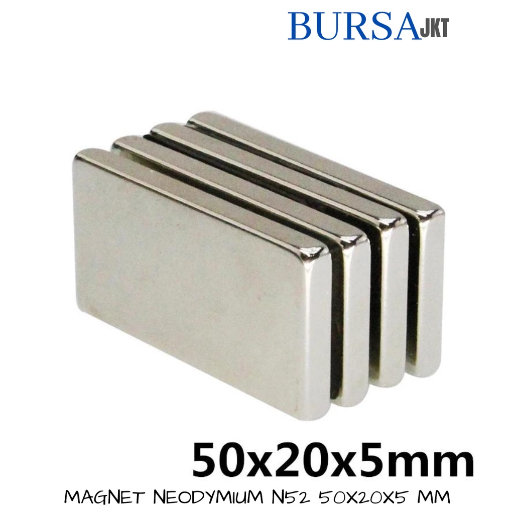 STRONG MAGNET SUPER KUAT N52  NdFeB SQUARE BAR BATANG 50X20X5 MM