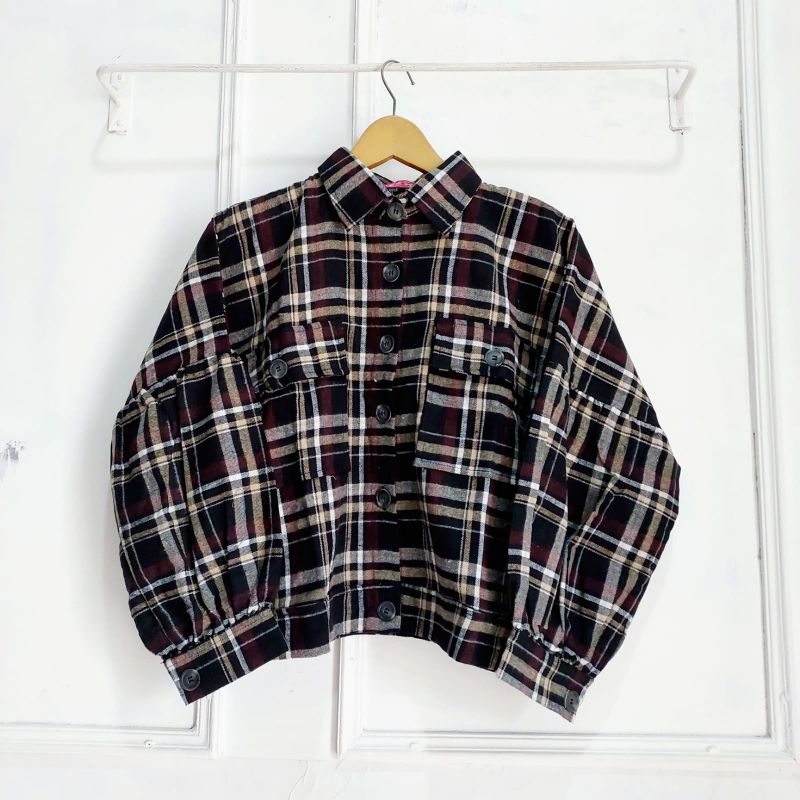 Jaket Crop Kotak Blazer Kotak Oversize//Blazer Casual//Jaket Kotak