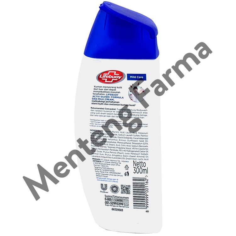 Lifebuoy Sabun Mandi Cair Mild Care 300 ML - Sabun Antibakteri ActivSilver dan Milk Cream