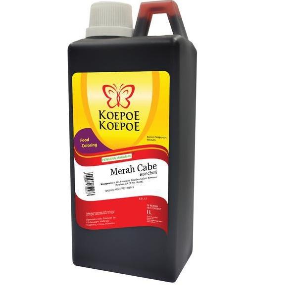 

10.10 SALE Koepoe Koepoe Pewarna Merah Cabe 1 Liter Food Coloring Red Chilli 1L 