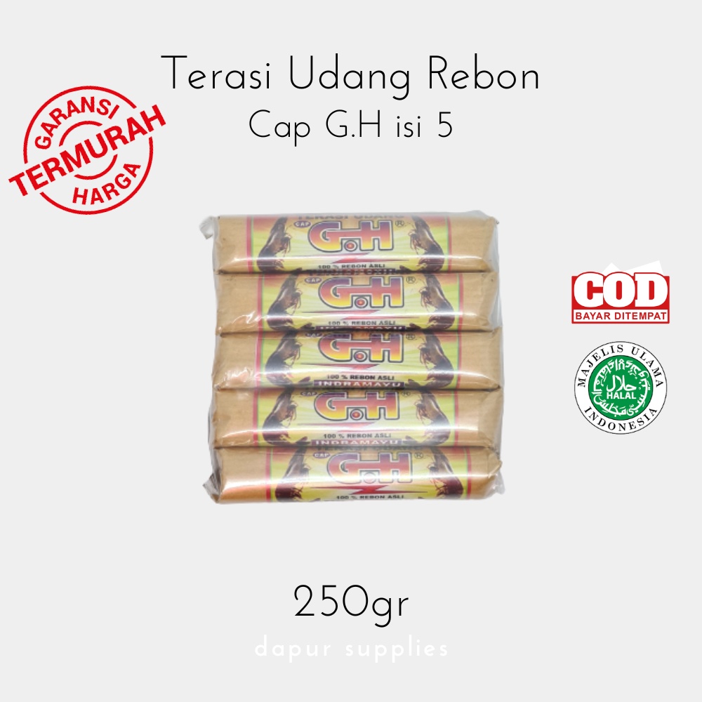 Terasi Udang Rebon / Shrimp Paste – Cap G.H isi 5 bungkus besar (250g)