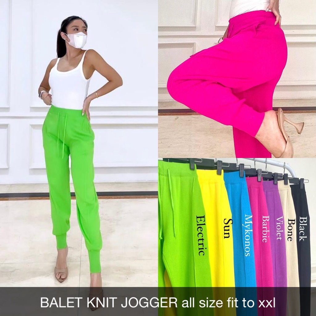 CELANA PANJANG WANITA BALET KNIT JOGGER IMPORT-SYSCLOTHIER