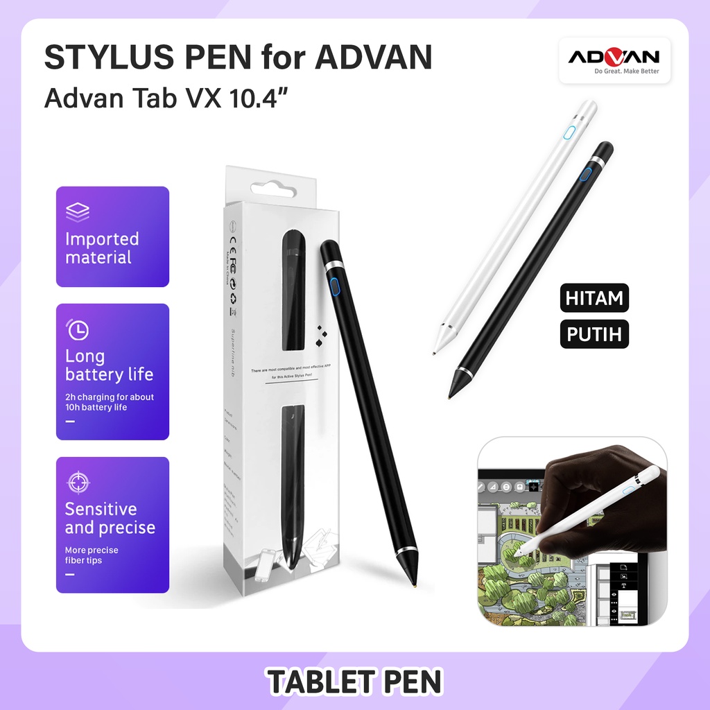 Advan Tab VX 10.4 inch T618 Tiger Smart Stylus Pen Tablet Pencil Drawing S Pen Android iOs Pensil