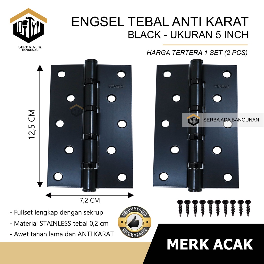 ENGSEL PINTU / JENDELA TEBAL 3 4  5 INCH /BERKUALITAS KUAT EKONOMIS HARGA PER 1 PASANG AWET KUALITAS