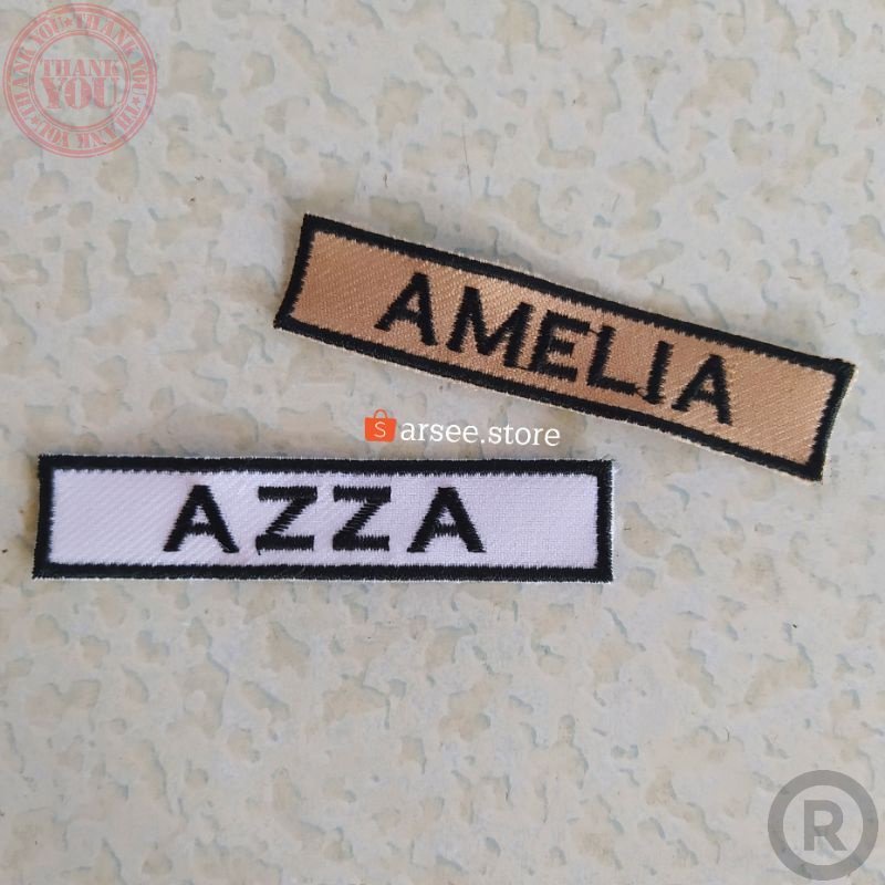 

( PO HARI ) Bet Badge Papan Nama Dada Sekolah Custom / Name Tag Bordir Terbaru Bordir Nama Bordir Nama Custom