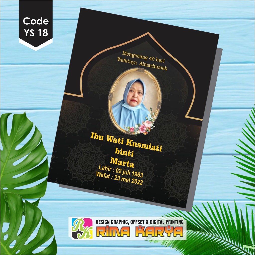 Buku Yasin dan Tahlil 64 Halaman Arab Saja Juga dilengkapi Foto Almarhum di Cover