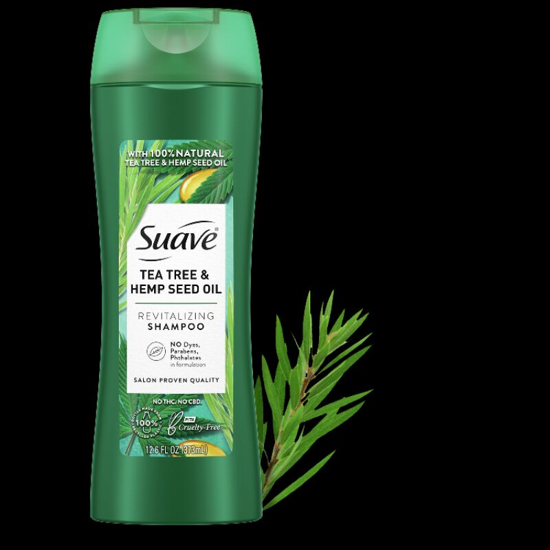 Suave tea tree & hemp seed oil shampoo 373ml